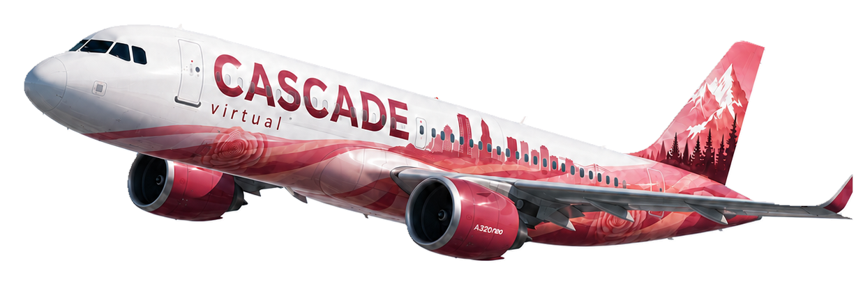 Cascade City of Roses red livery aircraft